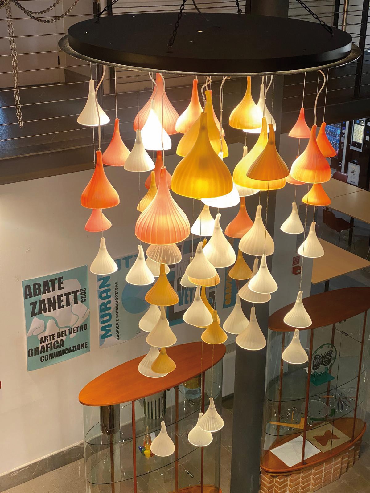 Glass art chandelier